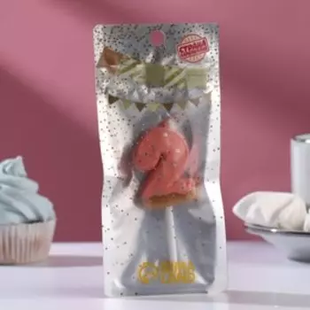 Свеча в торт «Клубничная глазурь», цифра 2, розовая, 3.8 см
