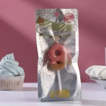 Свеча в торт «Клубничная глазурь», цифра 9, розовая, 3.8 см