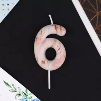 Свеча для торта, цифра «6», 5,5 х 8 см