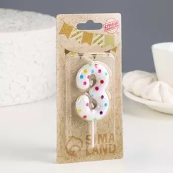 Свеча в торт на день рождения «Цифра 3», 5.5 см