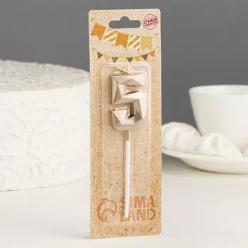 Свеча в торт на шпажке «Алмаз», цифра 5, шампань, 52.6 см