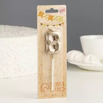 Свеча в торт на шпажке «Алмаз», цифра 8, шампань, 52.6 см