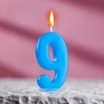 Свеча в торт на шпажке, цифра 9, МИКС, 4.5х2.5 см