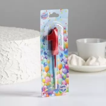 Свеча в торт на шпажке «Цифра 1», красная, 5 см