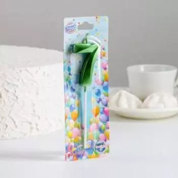 Свеча в торт на шпажке «Цифра 7», зеленая, 5 см