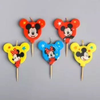 Свеча в торт набор, Микки Маус и его друзья . 5 шт