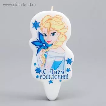 Свеча в торт "С Днем Рождения!", Холодное сердце