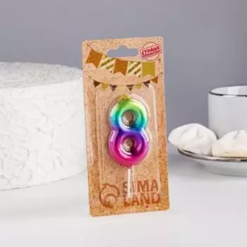 Свеча в торт «Цифра 8», 5.5 см