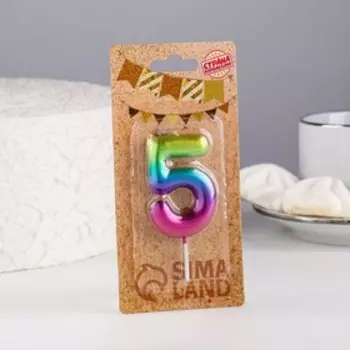 Свеча в торт «Цифра 5», 5.5 см