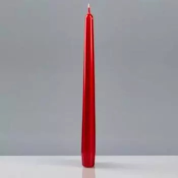 Свечи античные лакированные №40, 2,2×23 см, красный матовый металлик