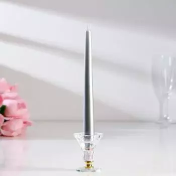 Свечи античные лакированные №40, 2,2×23 см, серебряный металлик