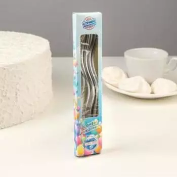 Свечи для торта «Серпантин» 6 шт., коктейльные, серебристые