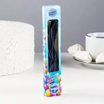 Свечи для торта витые «Серпантин» 6 шт., коктейльные, мокрый асфальт