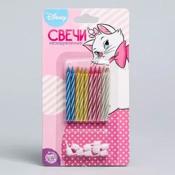 Набор свечей незадуваемые для торта, 10 шт, Коты аристократы