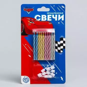 Свечи для торта незадуваемые, 10 шт., Тачки