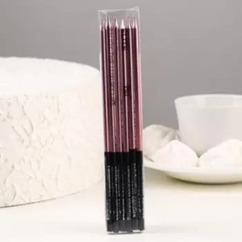 Свечи в торт «Праздник», 6 шт., 14.5 см, розовый с чёрным