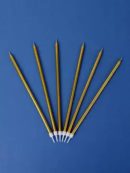 Свечи для торта «Высокий Ройс», 6 шт, золото