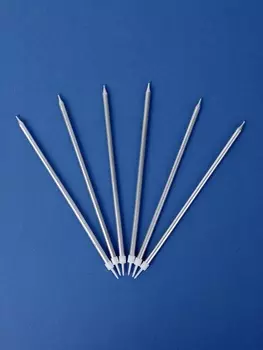 Свечи для торта «Высокий Ройс», 6 шт, серебро