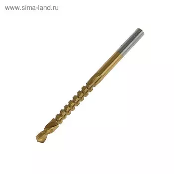 Сверло фрезерное универсальное ТУНДРА, HSS, TiN, цилиндрический хвостовик, 470 мм