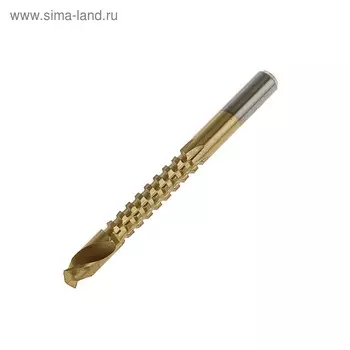 Сверло фрезерное универсальное ТУНДРА, HSS, TiN, цилиндрический хвостовик, 895 мм