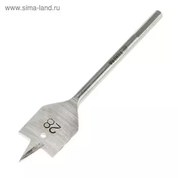 Сверло по дереву перовое ТУНДРА, шестигранный хвостовик, 28152 мм