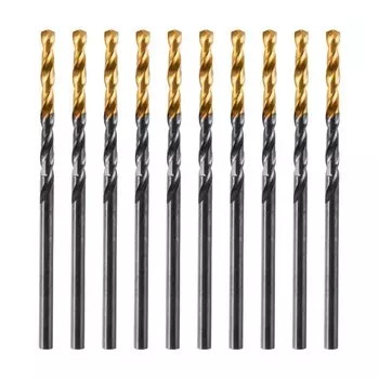 Сверло по металлу DENZEL 717204, HSS-Tin, Golden Tip, 10 штук, 2,5 мм