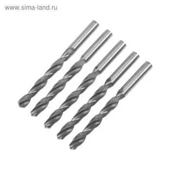 Сверло по металлу ТУНДРА, HSS, цилиндрический хвостовик, 12150 мм, 5 шт.