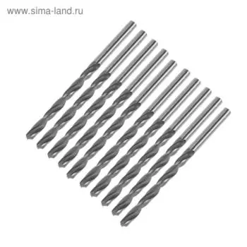 Сверло по металлу ТУНДРА, HSS, цилиндрический хвостовик, 4.780 мм, 10 шт.