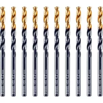 Сверло по металу DENZEL 717210, 4,2 мм, HSS-Tin, Golden Tip, 10 шт.