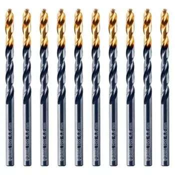 Сверло по металу DENZEL 717212, 4,8 мм, HSS-Tin, Golden Tip, 10 шт.