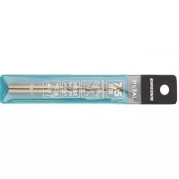 Сверло спиральное по металлу Gross, 7.5 мм, HSS-Co