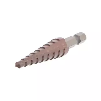 Сверло ступенчатое ТУНДРА, HSS-Co, шестигранный хвостовик, 4 - 12 мм