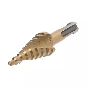 Сверло ступенчатое ТУНДРА ПРОФИ, HSS, TiN, спиральный профиль, SDS-plus, 4-20 мм