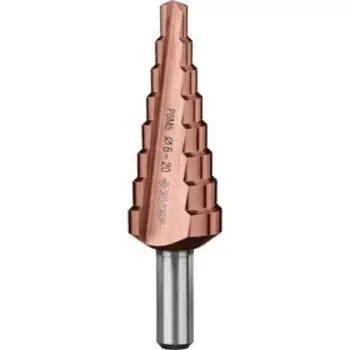 Сверло ступенчатое "ЗУБР" 29672-6-20-8_z01, d 6-20 мм, 8 ступеней, трехгранный хвостовик