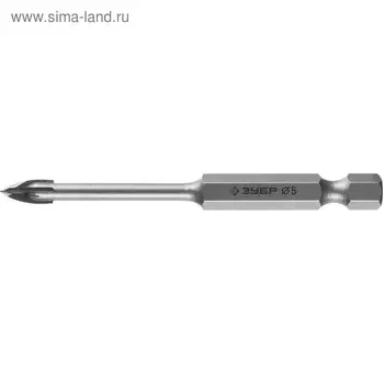 Сверло ЗУБР "ПРОФЕССИОНАЛ" 29845-05, кафель/керамика/стекло, шестигранный хвостовик, 5 мм