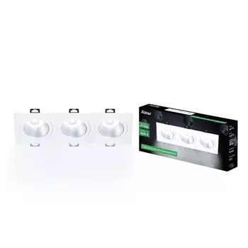 Светильник встраиваемый Ritter ARTIN, 2609425 мм, 3х GU5.3, монтажное отверстие 75230 мм, прямоугольный, чёрный