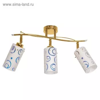 Светильник ЭкономСвет 016KR/3FG WT, 3x40Вт E27, цвет золото