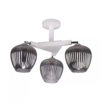 Светильник ЭкономСвет 10117/3WT+CR SM, E27 3x60Вт, цвет белый, хром