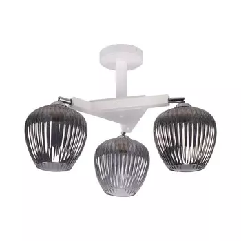 Светильник ЭкономСвет 10117/3WT+CR SM, E27 3x60Вт, цвет белый, хром