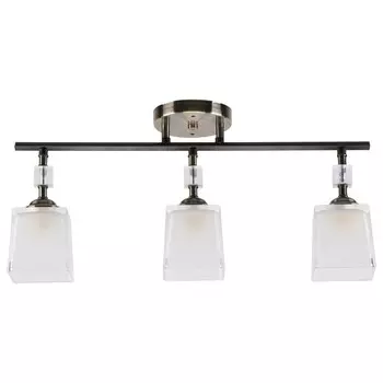 Светильник ЭкономСвет 10164/3AB+BK WT, E27, 3x60Вт, цвет бронза, чёрный