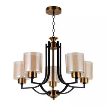 Светильник 37072/5BK+AB BR+WT, E27 5x40Вт, цвет черный, бронза