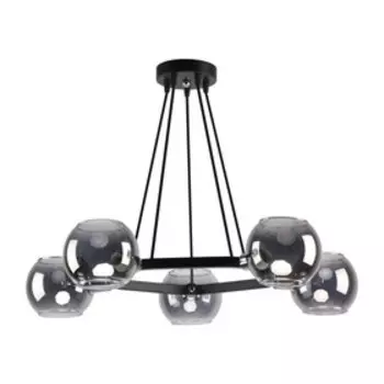 Светильник ЭкономСвет 51527/5CR+BK GR, E14 5x60Вт, цвет хром, чёрный