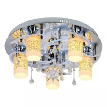 Светильник ЭкономСвет 5218/5+1CR WT RC WTLED, E14 5x40Вт, цвет хром