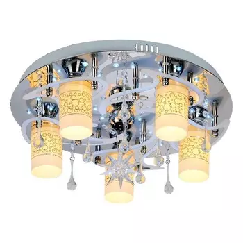 Светильник ЭкономСвет 5218/5+1CR WT RC WTLED, E14 5x40Вт, цвет хром