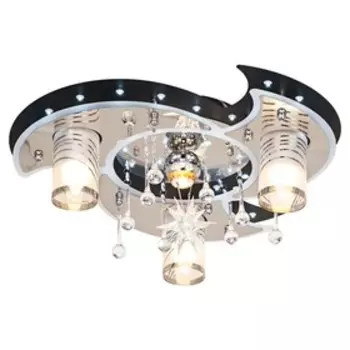 Светильник 5235/3+1BK+CR WT RC WTLED, E14 3x40Вт, цвет хром, черный