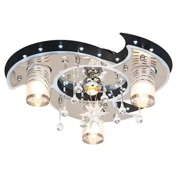 Светильник 5235/3+1BK+CR WT RC WTLED, E14 3x40Вт, цвет хром, черный