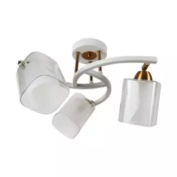 Светильник ЭкономСвет 58917/3FGD+WT WT+CL, E27 3x40Вт, цвет белый, бронза