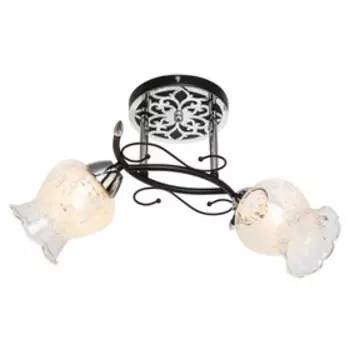 Светильник ЭкономСвет 6195GK/2, E27, 2x40Вт, цвет хром, чёрный