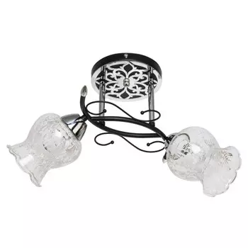 Светильник ЭкономСвет 6195GK/2, E27, 2x40Вт, цвет хром, чёрный