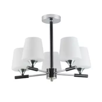 Светильник ЭкономСвет 74219/5CR+BK WT, E27, 5x60Вт, цвет хром, чёрный